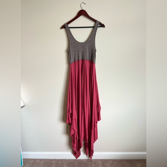 Free People FP Beach Two Tone Colorblock High Low Maxi/Midi Dress Size Small S - Picture 4 of 5
